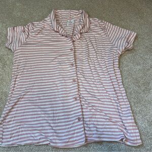 Nordstrom Pink and White Striped Pajama Top